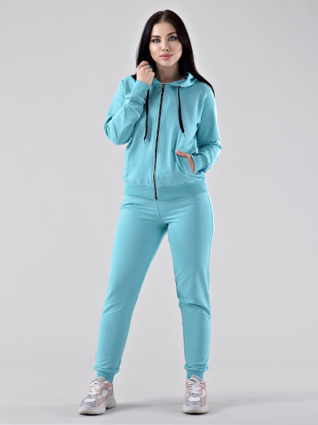 Женский трикотажный костюм Fashion М0048_Голубой