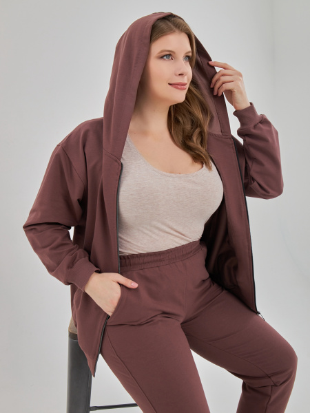 Женский трикотажный костюм Fashion В0021_Какао